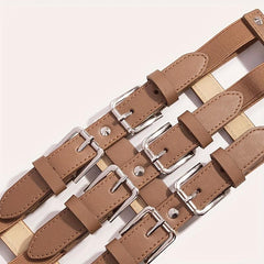 Wide Belt Punk Waistband Three Layer Girdle