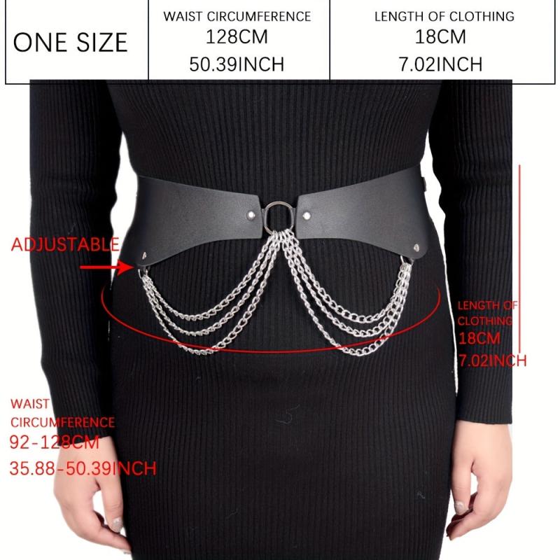  Chain Tassel Waistband Harness Belt Gothic Layer