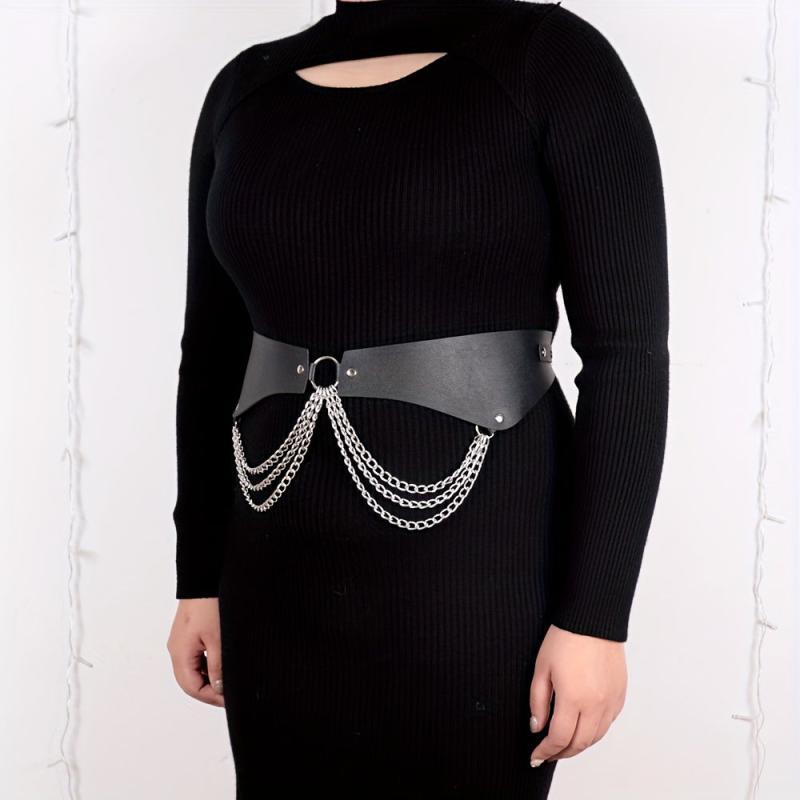  Chain Tassel Waistband Harness Belt Gothic Layer