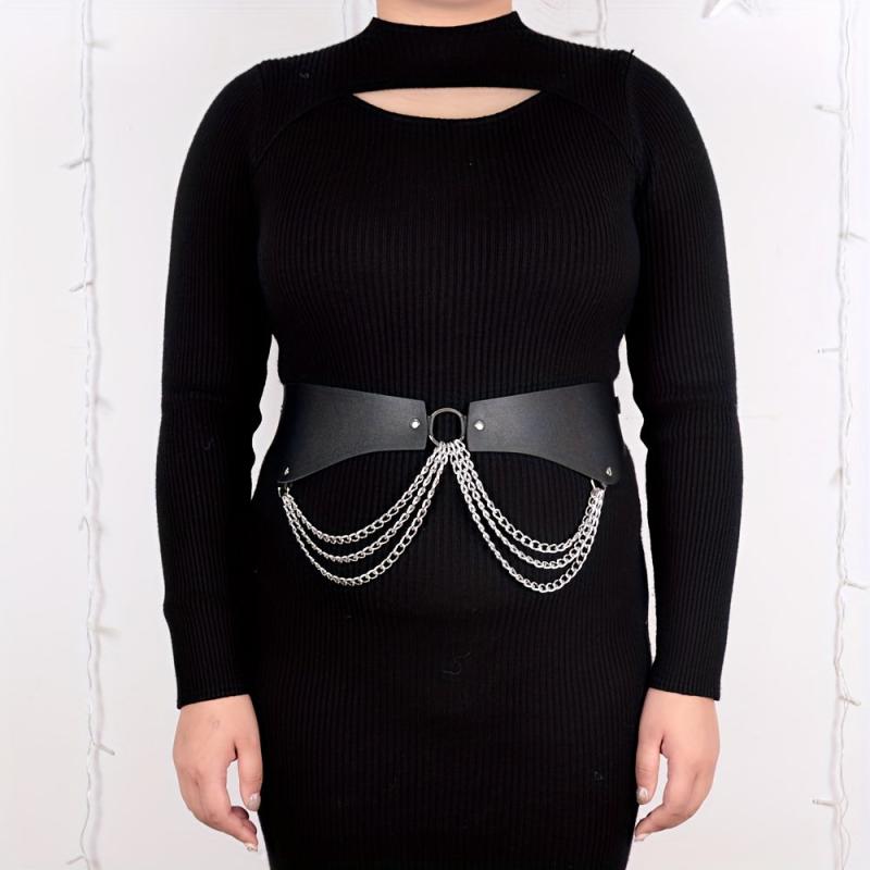  Chain Tassel Waistband Harness Belt Gothic Layer