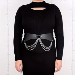  Chain Tassel Waistband Harness Belt Gothic Layer