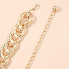 Threaded Ring Waist Chain Single Layer Golden Metal Chain Belt