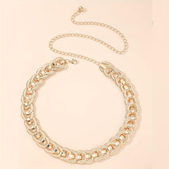 Threaded Ring Waist Chain Single Layer Golden Metal Chain Belt