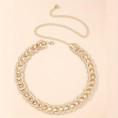 Threaded Ring Waist Chain Single Layer Golden Metal Chain Belt