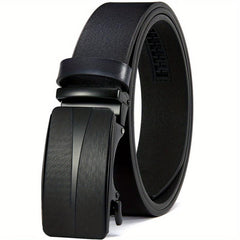 1pc Men's Leather Ratchet Belt Automatic Buckle Belts