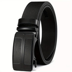 1pc Men's Leather Ratchet Belt Automatic Buckle Belts