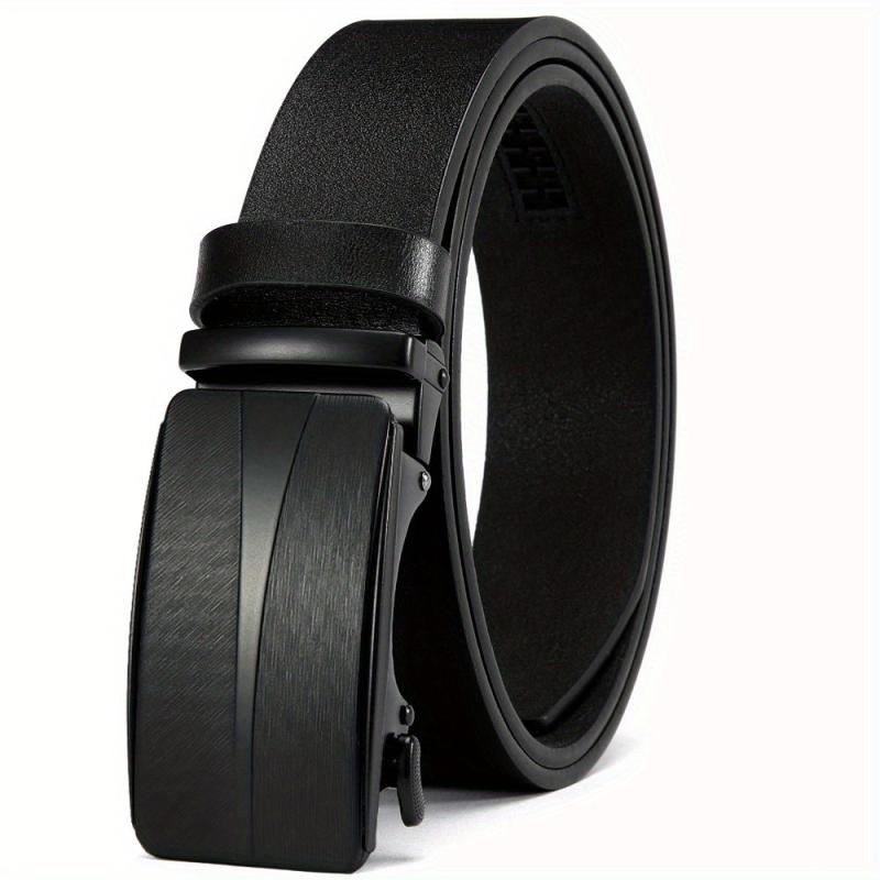 1pc Men's Leather Ratchet Belt Automatic Buckle Belts