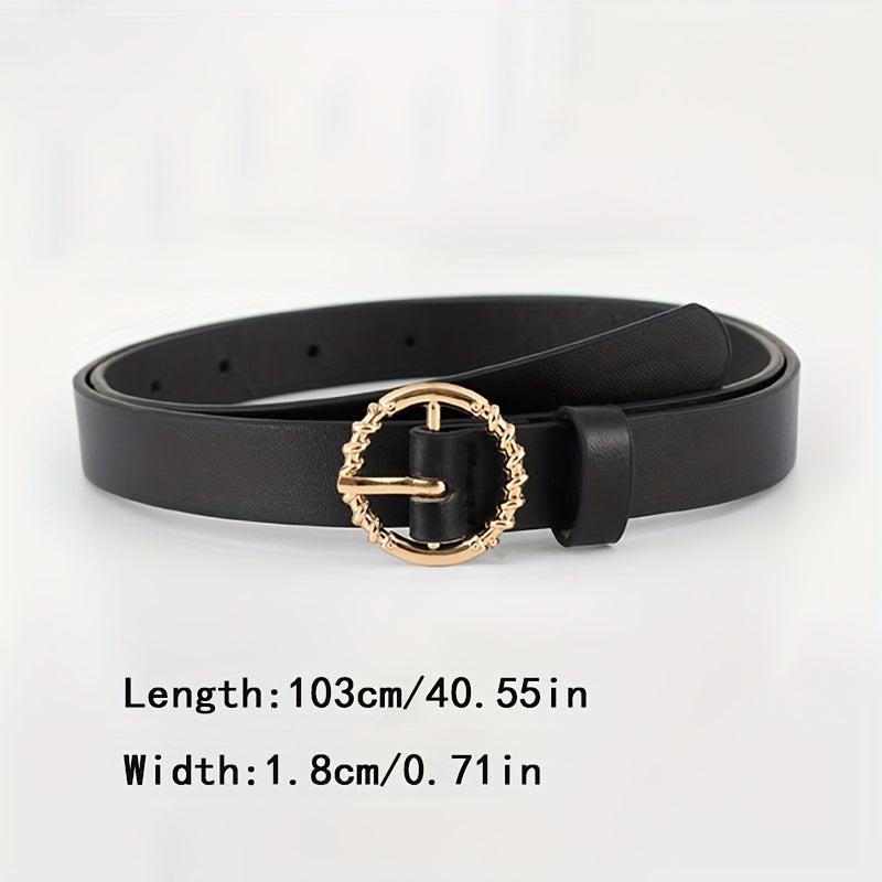 5pcs Set PU Belt Solid Casual Jeans Pants Belt for Women