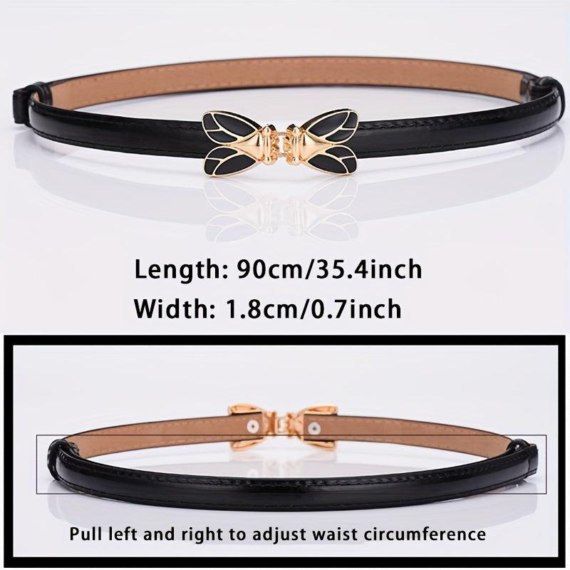 Stylish Thin Belt Solid PU Belt Waistband Decorative Dress Coat Girdle