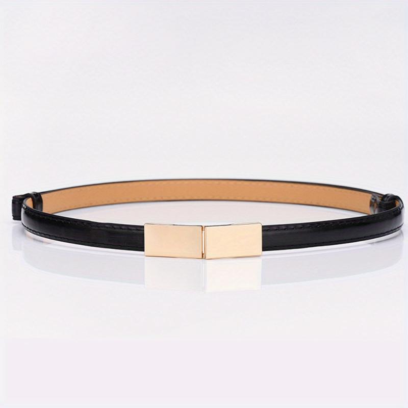 Stylish Thin Belt Solid PU Belt Waistband Decorative Dress Coat Girdle