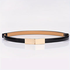 Stylish Thin Belt Solid PU Belt Waistband Decorative Dress Coat Girdle