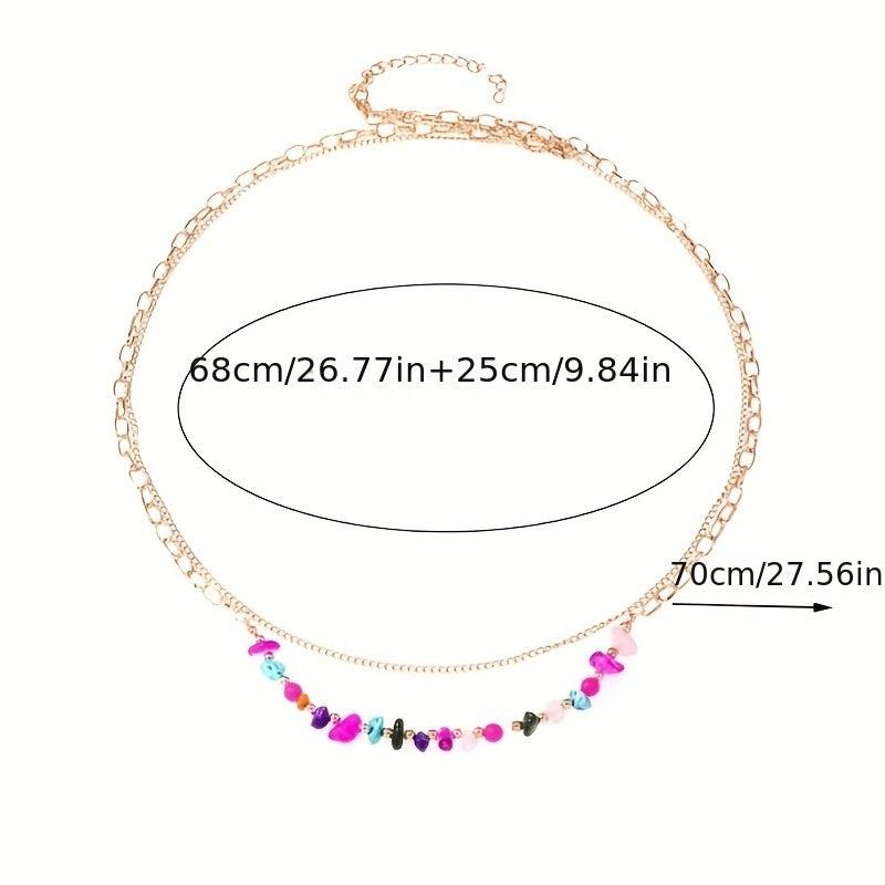 Double Layer Beaded Waist Chain Golden Chain Belt Summer Beach Belly Chain Dress