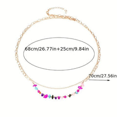 Double Layer Beaded Waist Chain Golden Chain Belt Summer Beach Belly Chain Dress