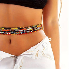 12Pcs Colorful Belly Beads Bohemian Waist Chain Body Jewelry