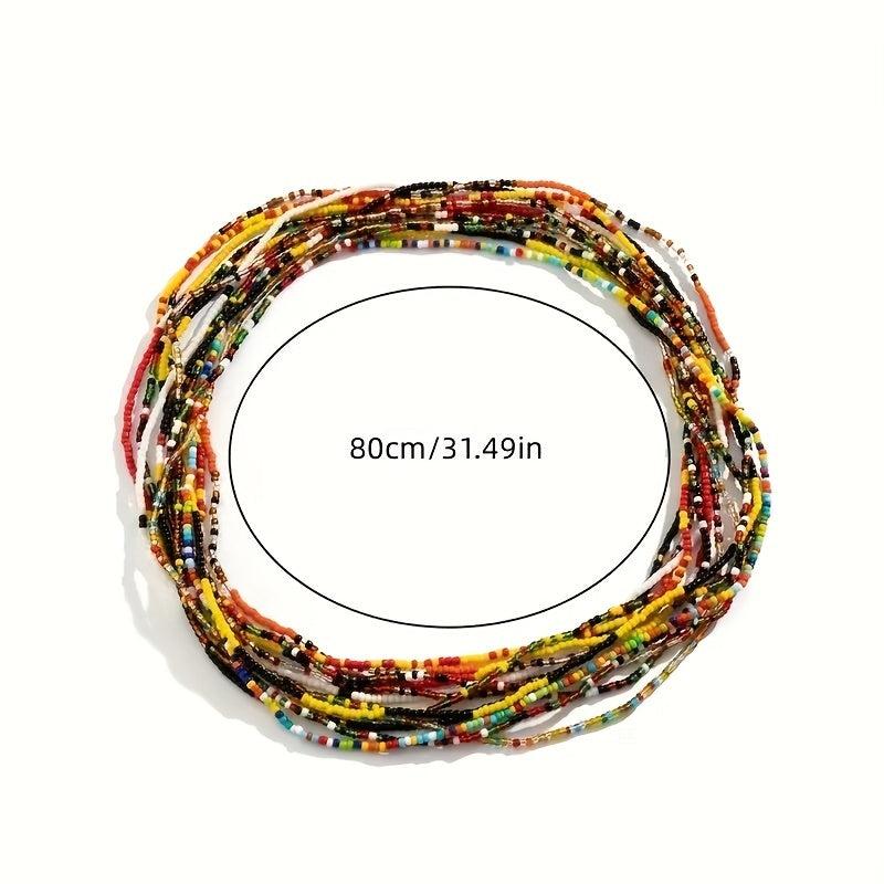 12Pcs Colorful Belly Beads Bohemian Waist Chain Body Jewelry