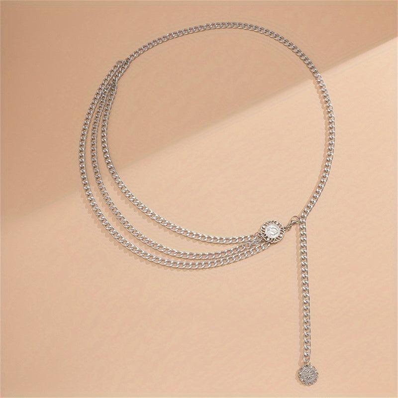 Metal Sunflower Waist Chain Tassel Chain Women Belly Chain Accessories