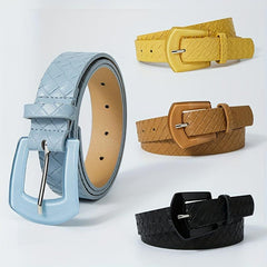 Embossed Wide Belt Resin Pin Buckle PU Belt