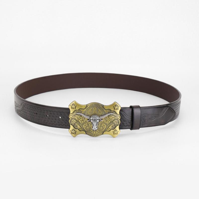 Men's Casual Belt Brown Genuine Leather