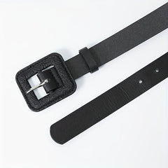 Vintage Square Buckle PU Belt Wide Belt for Women