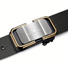 Men's Classic Golden Buckle PU Leather Belt