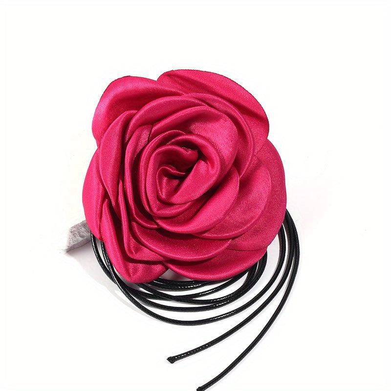 Satin Flower Sash Belt Lace Up Wax Rope Waist Belt Boho Dress Girdle