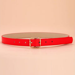 5pcs Solid PU Belt Square Twist Buckle Casual Waist Belts