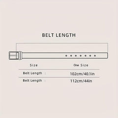 5pcs Solid PU Belt Square Twist Buckle Casual Waist Belts
