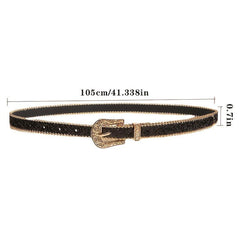 Women's Rhinestone Engraved Denim Belt