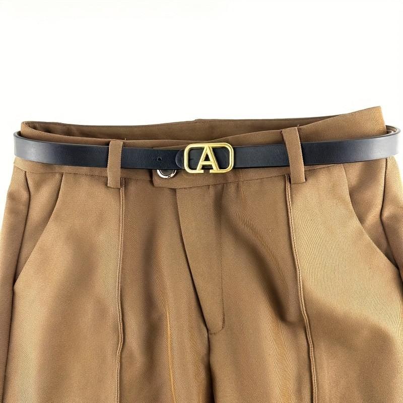 Hollow Out Buckle Belt Solid PU Belt for Women