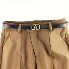 Hollow Out Buckle Belt Solid PU Belt for Women