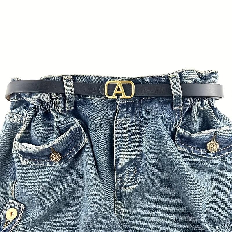 Hollow Out Buckle Belt Solid PU Belt for Women