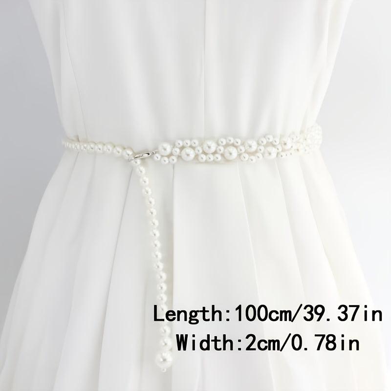 Faux Pearl Belt Waist Belt Female Dress Strap Wedding Chain Belt