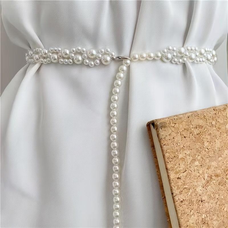 Faux Pearl Belt Waist Belt Female Dress Strap Wedding Chain Belt