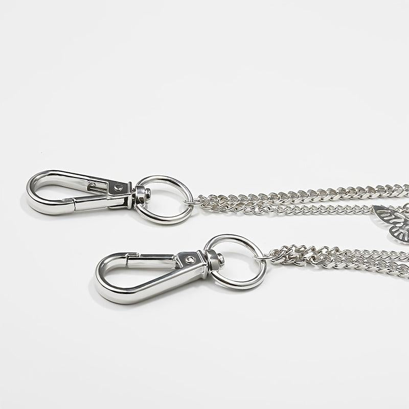 Butterfly Decor Double Layer Pant Chain Pocket Chain Belt Decorative