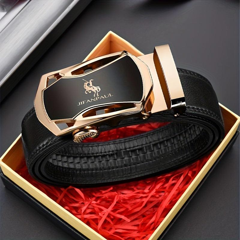 Men's Business Buckle PU Leather Belt Father's Birthday Boyfriends