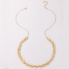 Golden Shell Inlaid Waist Chain Metal Women Boho Belly Chain