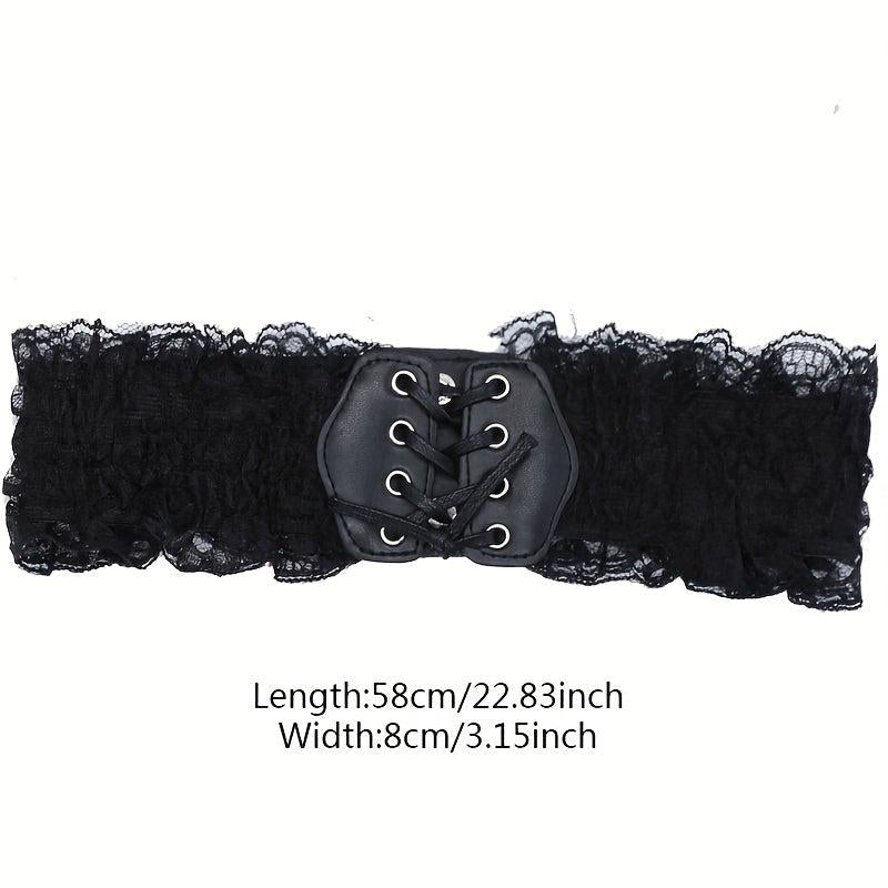 Solid Lace Girdle Wide Belt for Women