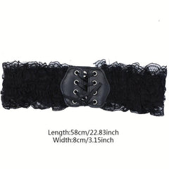 Solid Lace Girdle Wide Belt for Women