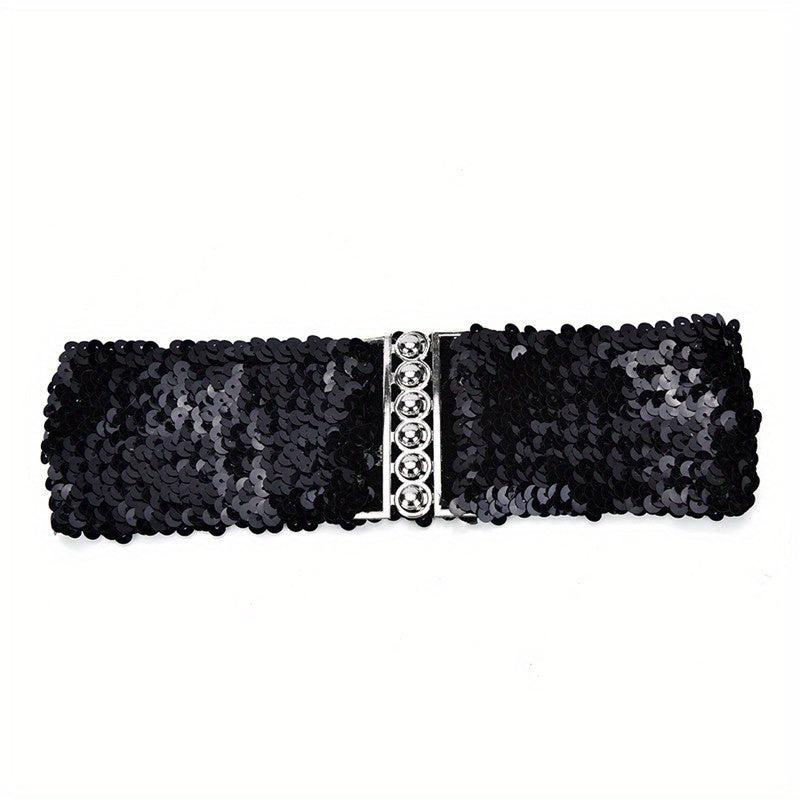 Y2K Punk Girdle Disco Wide Waistband Elastic Cinch Belt