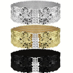 Y2K Punk Girdle Disco Wide Waistband Elastic Cinch Belt