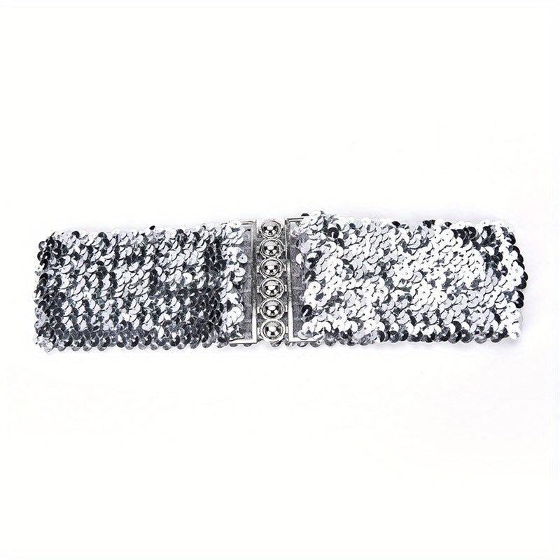 Y2K Punk Girdle Disco Wide Waistband Elastic Cinch Belt