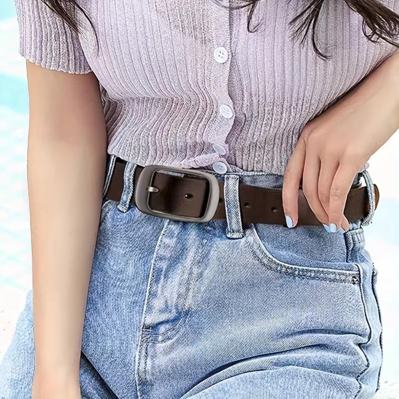 Vintage Oval Pin Buckle Belt for Women
