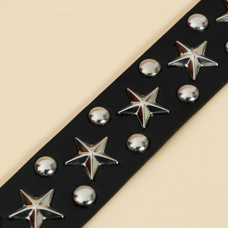 Vintage Punk Style Metal Buckle Wide Belt For Women Girls Students