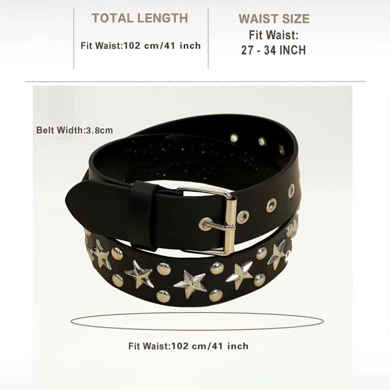Vintage Punk Style Metal Buckle Wide Belt For Women Girls Students