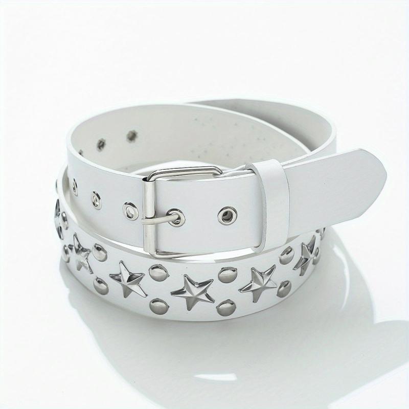 Vintage Punk Style Metal Buckle Wide Belt For Women Girls Students