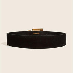 Square Double Pin Buckle Belt Casual Wide PU Belt Vintage Jeans Pants Belts