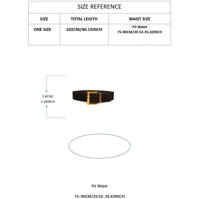 Square Double Pin Buckle Belt Casual Wide PU Belt Vintage Jeans Pants Belts