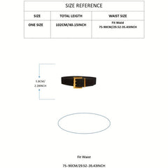 Square Double Pin Buckle Belt Casual Wide PU Belt Vintage Jeans Pants Belts