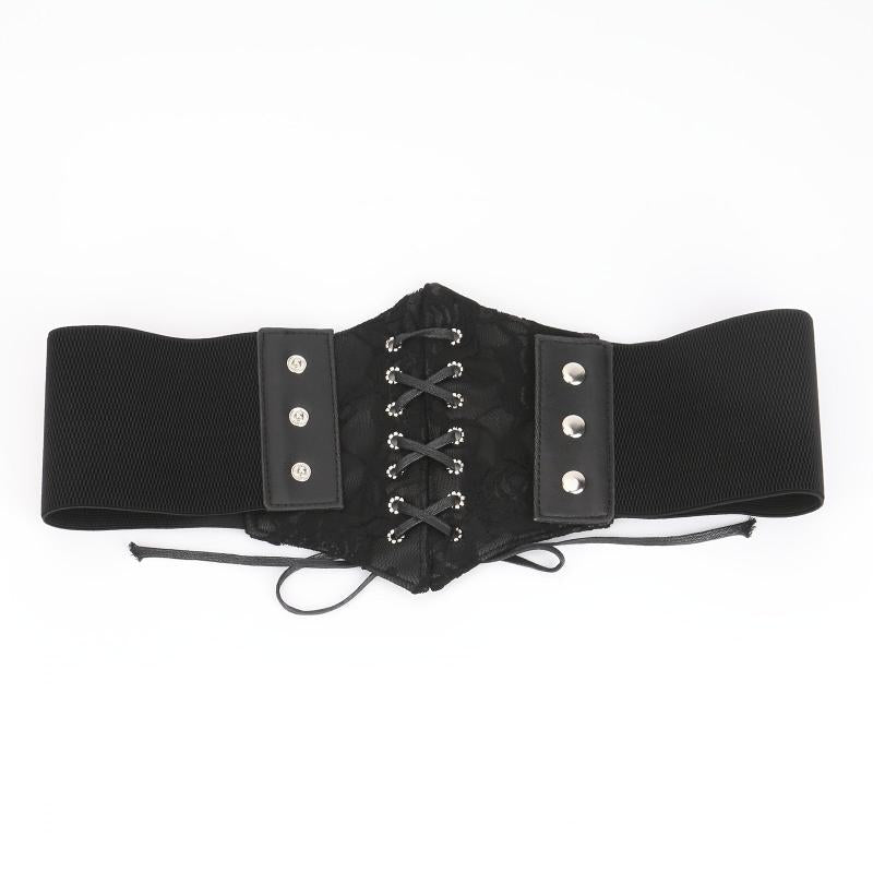 Elastic Waist Corset Belt for Women Lace Up Tied