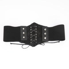 Elastic Waist Corset Belt for Women Lace Up Tied